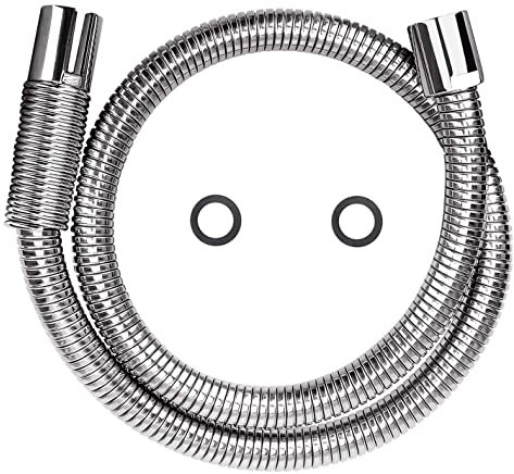 Stainless Steel Shower Hose Chrome Kitchen Sink Mixer Tap Replacement Spray Pull Out Sprayer POUGEO Commercial Basin Faucet Hose,45inch hose