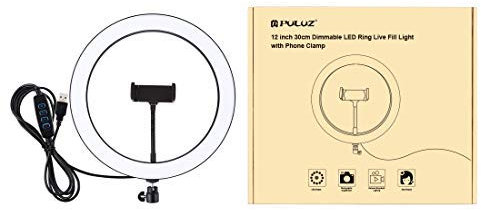 Ringlicht 30,5 cm, PULUZ USB 3 dimmbare Farbe 10 Helligkeitsstufen, LED O-Ring Vlogging Selfie Fotografie Video Lichter für Streaming YouTube Video, Vlog, Make-up