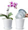 Meshpot 4 Inches Clear Plastic Orchid Pots with Holes Succulent Planter Pot Catus Pot - 2 Inner Pot,2 Outer Pot, Saucer
