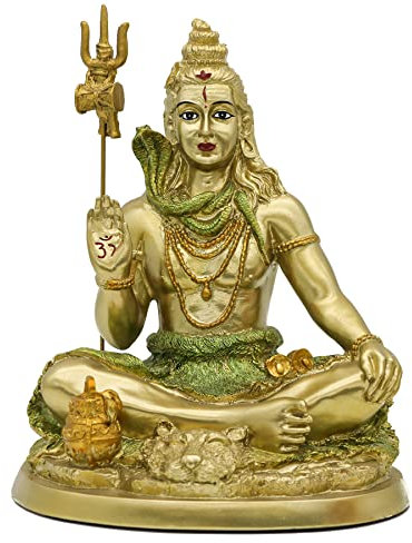 alikiki Hindu-Gott Lord Shiva Statue – Indisches Idol Shiva Figur Murti Home Office Tempel Mandir Diwali Pooja Artikel Yoga Meditation Raum Altar Schrein Spirituelles Gebet Kit Buddha Dekor
