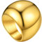 Unisex Damen Herren Kuppelring aus Edelstahl 23.5mm breit Schlichter Glänzender Polierter Siegelring Schmal Stapelbarer Ring Ringgröße 67.2（21.4） in Gold für Geburtstag Valentinstag Jubiläum