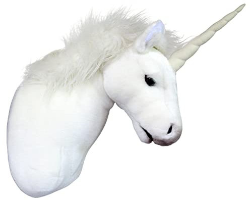 Wagner 8026 - Plüschtrophäe Einhornkopf - lebensecht - Plüschtier Trophäe Einhorn Plüsch Unicorn