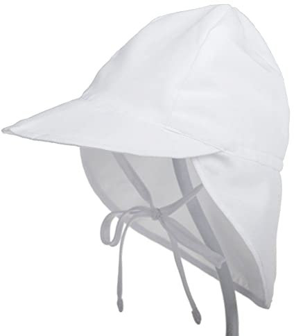 FedMois Baby Kleinkinder Sonnenhut Sommermütze einstellbar UV-Shutz, Weiß, 3-18 Monate