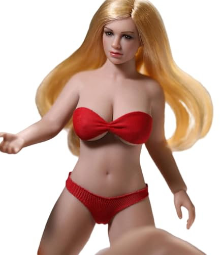 HiPlay TBLeague 1/12 Scale 6 inch Female Super Flexible Seamless Figure Body, Plump Body Type, Minature Collectible Action Figures T05B(Suntan, Large Bust)