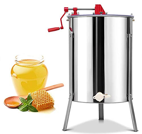 Shaker à Miel Manuel à Quatre Cadres Shaker à Miel Vertical en Acier Inoxydable Séparateur de Miel Extracteur de Miel Centrifugeuse à Miel Équipement apicole