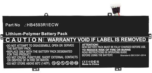 CoreParts Laptop Battery for Huawei 55.86Wh Li-Polymer 7.6V, HUT140NB HB4593R1ECW (55.86Wh Li-Polymer 7.6V 7350mAh Black for Book X Pro i5-8250U 256GB, Book X Pro i5-8250U 8GB, Honor)
