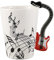 Pyatofyy Musique Guitare Céramique Tasse Café Thé Lait Dauben avec Café Tasse Nouveauté Cadeaux Guitare Rouge Noir Gratuit