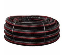 Gaine TPC 63 C - Noire avec liseré rouge - Diamètre 63mm - Rouleau de 25 Mètres - TPC63C