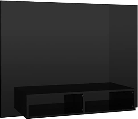 vidaXL Mobile Porta TV a Muro Nero Lucido 120x23,5x90cm Truciolato