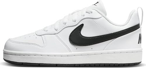 NIKE Unisex Kinder Court Borough Low Recraft (Gs) Sneaker, White Black, 35.5 EU
