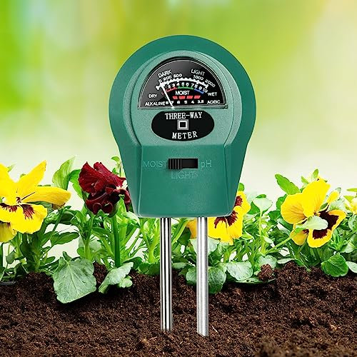 flintronic 3 in 1 Misuratore di umidità del Suolo, pHmetro del Suolo, Tester per Il Suolo, 1Pezzi Misuratore PH Terreno, Misuratore di Terreno Giardino, Adatto Orti Iardino, Fattoria, Prato