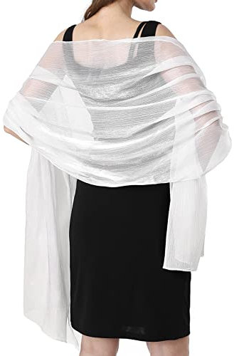 Ladiery Sheer Crepe Schals und Wraps für Abend Party, Frauen weichen Schimmer Braut Hochzeit Reise Schal