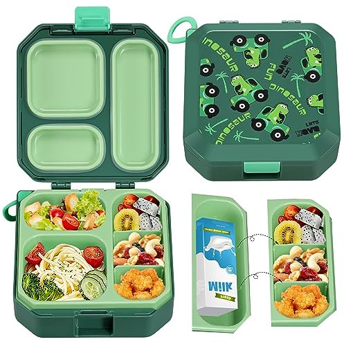 wiwens Bento-Lunchbox für Kinder, auslaufsicher, 5 Fächer, BPA-frei, lebensmittelechte Materialien, ideale Portionsgrößen für Kinder im Alter von 3–12 Jahren, Mädchen, Jungen, Kleinkinder für die