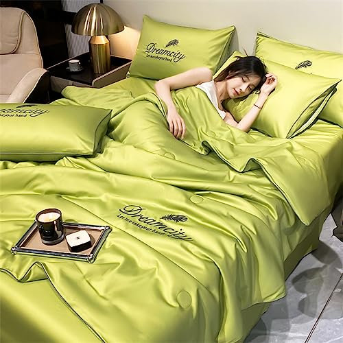 Rusopobe Sommer kühle EIS Seide Quilt, Kühldecke mit doppelseitiger Seide kühlende Decke kühle Eisseide Quilt für heiße Schläfer(E,180 * 220cm)