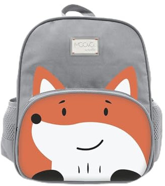 Nuvita 8740 | Zainetto Bambino | Borsa Portaoggetti| Borsa con Scomparti | Zaino Ergonomico per Bambini | Zaino con Cinghie Regolabili per Bambini in Età Prescolare | (1-3 anni) |Grigio/Volpe