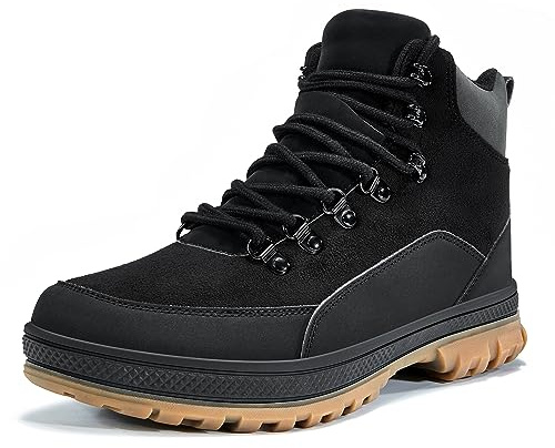 Wondamo Herren Winterstiefel Warm Gefüttert Leichte Schneestiefel Wasserdicht rutschfest Winterschuhe Outdoor Winterboots für Herren,Schwarz,45 EU
