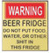 RJSQAQE Hilarious Beer Fridge Magnet, Funny Warning Sign Beer Stickers, DO NOT Put Food, Water, OR Other Shit in This Fridge, Warning Beer Fridge Magnet