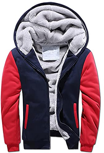 SHE.White Fahrrad Poncho Trainingsjacke Winterjacken Für Jungen Skijacke Herren Blau Winterjacke Fahrrad Teddy Fleece Jacke Wanderweste Herren Schwarze Lederjacke Herren(1-Navy, XXL)
