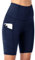DDOBB Damen Radlerhose mit Taschen High Waist Sport Shorts Damen Sommer Kurze Sporthose Blickdicht Yoga Shorts Leggings Hose Gym Fitness Outdoor(Navy,S)