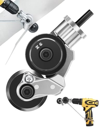 Grignoteuse Tole Cisaille à Tôle Électrique Coupeur de Plaque de Perceuse Électrique Accessoire de Perceuse Grignoteuse en Métal Grignoteuse de Tôle pour Couper Fer Acier Cuivre (Universel)