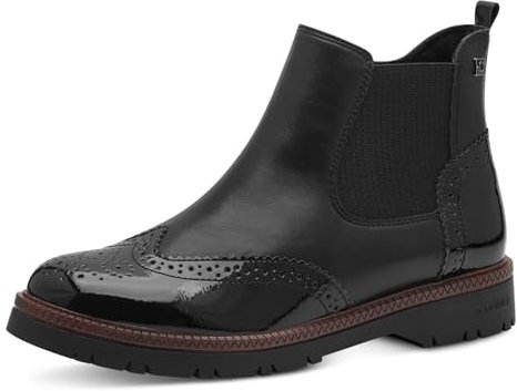s.Oliver Damen Stiefeletten ohne Absatz Elegant Vegan, Schwarz (Black), 41 EU