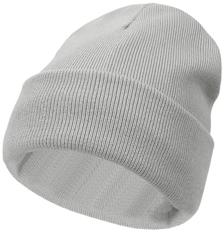 TZ Promise Unisex kurze/lange Beanie für Damen und Herren, Strickmütze, Wintermütze, Skullcap, Grau (langer Stil), Einheitsgr��e