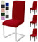 Stuhlhussen 4er Set Stuhlbezüge Moderne Stretch Stuhlhussen Universal Husse Abnehmbare Stuhlbezug Waschbarer Abdeckung Esszimmer Dekoration Spannbezug,für Hotel und Hochzeit Partys(4er Set, Rot)-C