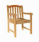 LC Garden Teak Gartenstuhl, Armlehnstuhl aus massivem Teakholz, geölt, Gartenstuhl mit mittelhoher Rückenlehne, echtholz Outdoorstuhl im klassischen Design (Kunir Armlehnstuhl, 1er Set)