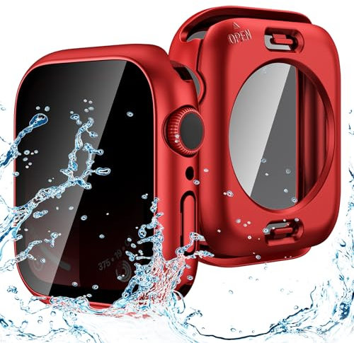 Goton Coque étanche de confidentialité compatible avec Apple Watch protecteur d'écran 41 mm Series 9/8/7, anti-espion, pare-chocs arrière pour iWatch accessoires