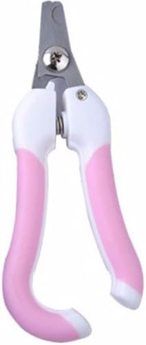 Professionelle tierische Nagelschere - Hund/Katze/Kaninchen/Vogel/Meerschweinchen/Nagetier - inkl. Sicherheitsstopp & Nagelvijl - Weiß/Pink