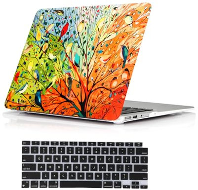 AUSMIXCompatible with MacBook Pro 13 inch Case M2 2024 2023 2022-2016 A2338 M1 A2251 A2289 A2159 A1989 A1708 A1706, Classic Printed Plastic Hard Shell Cover & Keyboard Cover,Birds In Spring