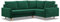 Mebligo - Ecksofa mit Schlaffunktion und Bettkasten Blank, Eckcouch mit Ottomane Rechts, Sofa L Form 226 x 175 x 92 cm, Couch mit Bonellfedern, Ecke Sofa Wohnzimmer, Schlafsofa - Dunkelgrün