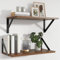 Feihorrm Floating Shelves for Wall, 16W x 8D Walnut Wood Wall Mounted Floating Shelves Set of 2, 8'' Deep Wall Shelves for Bookshelf Living Room Bedroom Home Office Bathroom
