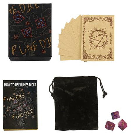 Runen-Würfelspiel aus Harz, vielseitiges Polyeder-Würfelspiel, Spielbrettspiel, Rollenspiele, Brettspiel