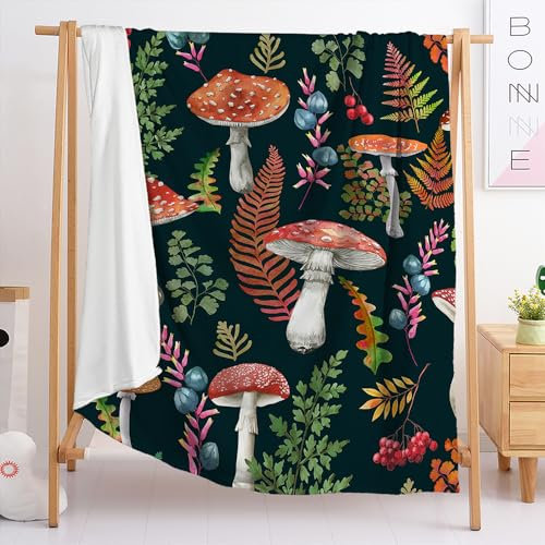 Plaid Champignons Orange Rose Plaid Enfant Flanelle Couverture Enfant Jete de Canape Doux Plaid Canape Quatre Saisons Plaid Lit Lavable Couverture Canapé Plaid pour Canapé Jeté de Lit 200x200cm