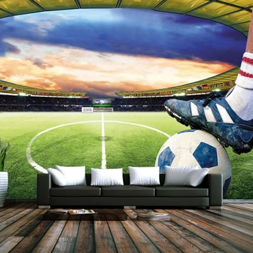 HBYUEHAN Modern Green Football Field Study Room Background Wallpaper Large TV Background Wall Art 3D Mural Living Room Decorative Mural
