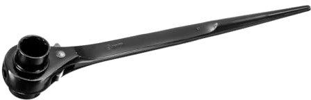 sourcing map 19 x 21mm Hexagon Scaffold Podger Ratchet Spanner Ratcheting Socket Wrench Tool (Black)