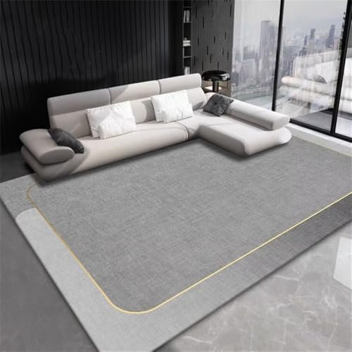 QGYFRE Teppich Gross Esszimmer Large 300x400CM Hall Grau Moderner minimalistischer XXL