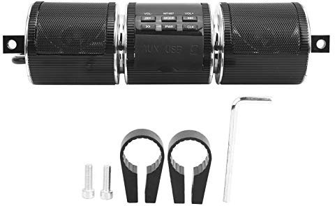 Motorrad ATV Stereo -Lautsprecher Soundbar mp3 Musik Player Audio System Silber (Schwarz)