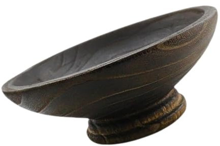 CORHAD Wooden Fruit Bowl: Decorative Pedestal Bowl Wood Serving Platter Round Shaped Serving Tray for Cake Snacks Salad Keys Centerpiece Entryway Coffee