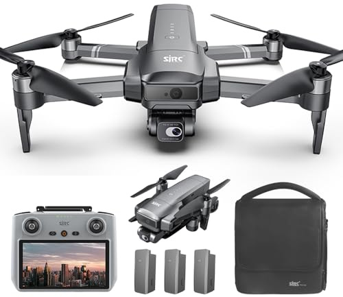 X-Verse SJRC F22 S2+ XR Drohne mit Kameras 4K EIS, Bildschirmfernsteuerung, RC 6km, Hindernis Vermeidung, 2 Achsen Gimbal+Repeater, Professionelle Faltbarer Quadcopter(3 Batterien)