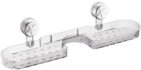 NPXUAMTJ Rustproof Shower Organiser For Shampoo Wall Mounted Suction Cup Storage Rack Space Saving Bathtub Accessories Holder Modern Bathroom Decoration