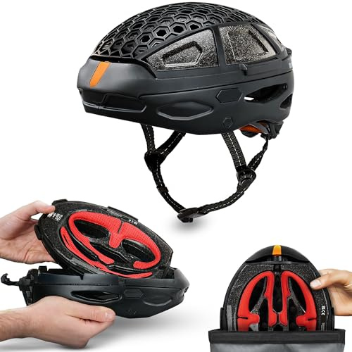 Newlane Foldable Bike Helmet | Compact & Safety-Certified Foldable Helmet | Adjustable & Breathable | Commuter Cycle Helmet for Men & Women | Easy-Fit Packable Bike Helmet
