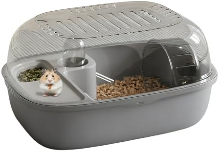 Habitat Trasparente Per Criceti - Gabbia Per Criceti 31x23,5x16 Cm, Gabbia Per Attività Per Piccoli Animali, Casa Per Gerbilli Trasparente A 2 Livelli Con Ruota Per Esercizi | Tabellone Da Gioco Per P