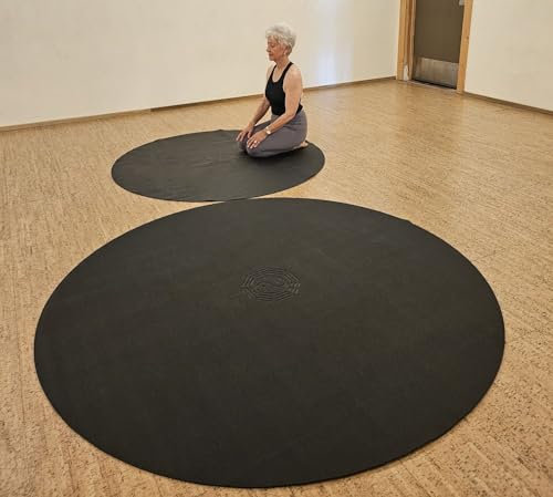 SISYAMA Kreis rund Tai Yin-Yang Yoga Matte Meditation Pilates 152,4 cm, schwarz