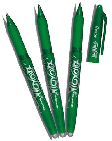 Pilot Frixion Tintenroller (radierbar) 3 Stück Conipa-Set | Verschiedene Farben zur Auswahl (Grün)