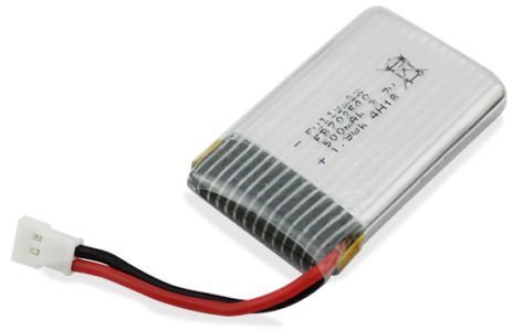 YUNIQUE GREEN-CLEAN-POWER - Wiederaufladbare Lipo-Batterie 3.7V 500mAh | Kompatibel mit Syma X5, X5C, X5SC, X5SW, Cheerson CX-30W | Energieeffizienz, 45x25x9 - Gewicht: 16 gr, Silber