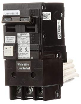 Siemens QF250A Disjoncteur de défaut de terre 50 A 2 pôles 240 V 10 000 AIC
