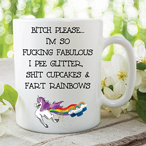 Funny Adult Novelty Mug Unicorn Rainbow Glitter Work Office Cup Gift WSDMUG379
