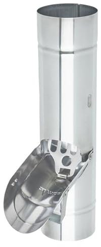Zambelli VM BlankZinc® Regenwasserklappe mit Sieb 87 mm - Mit fester Arretierung der Wasserklappe